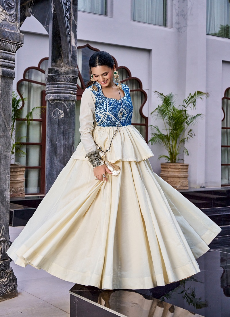 Nnk1754 Chhabili Pure Cotton Gamthi Work Navratri Lehenga Choli